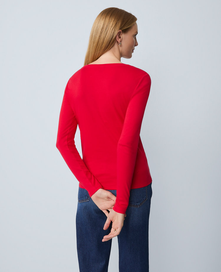 Petite Long Sleeve Crew Neck Top