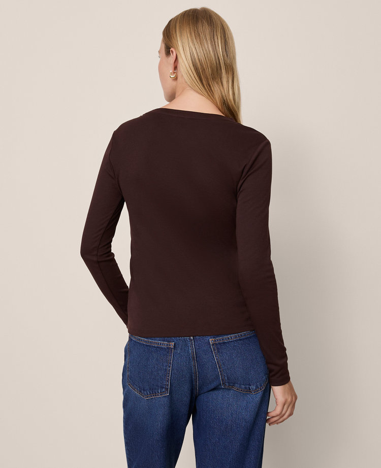 Petite Long Sleeve Crew Neck Top