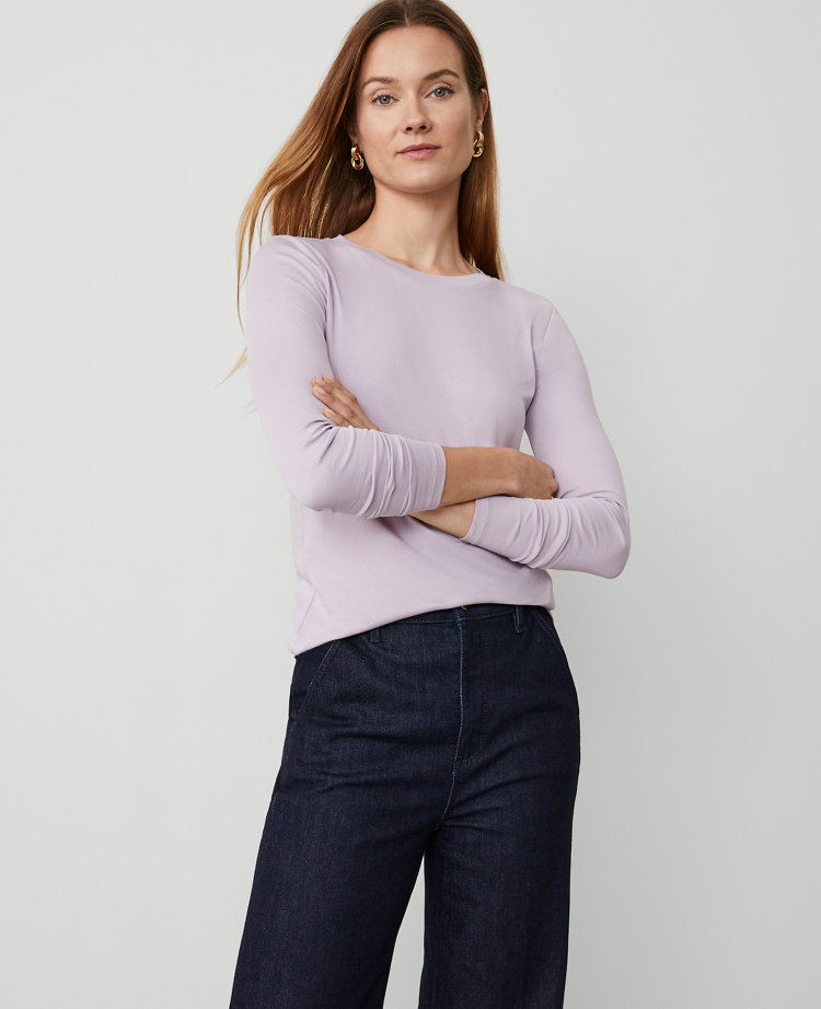 Petite Weekend Crew Neck Top carousel Product Image 1
