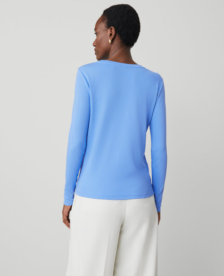 Petite Long Sleeve Crew Neck Top