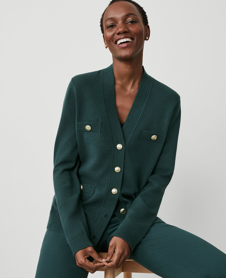 Ann taylor green cardigan best sale