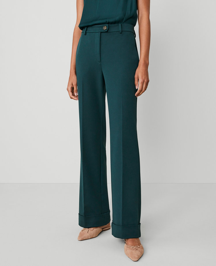 パンツ FAUX WOOL CURVY COMFORT PANTS / M size The Curvy Cuffed Tab Waist Trouser