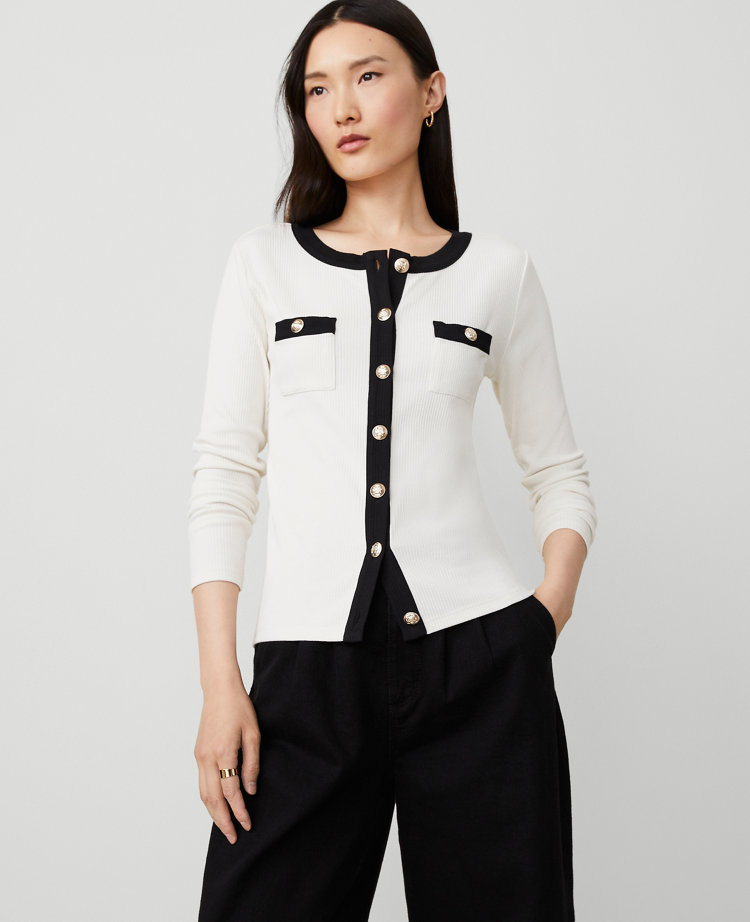 Petite Button Knit Jacket