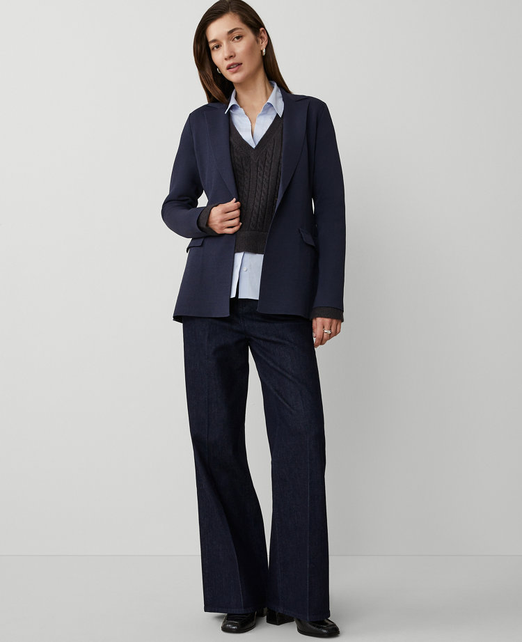 Ann Taylor Slim Sweater Blazer Women's