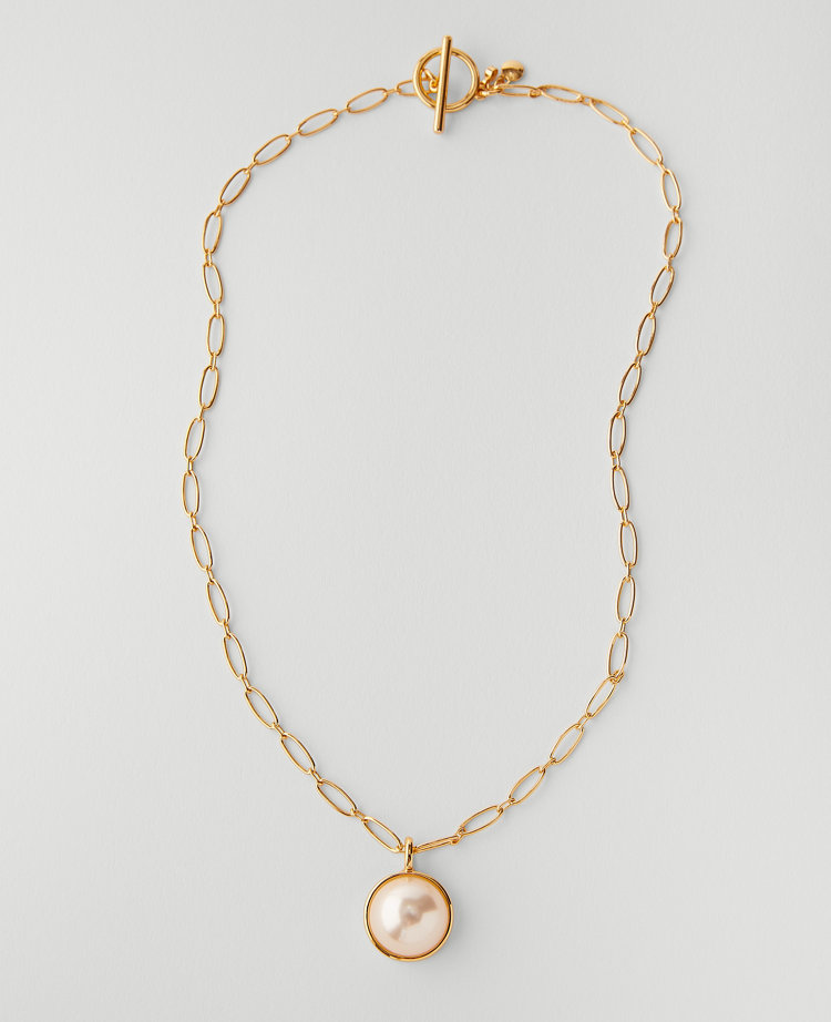 Ann Taylor Pearlized Delicate Chain Necklace