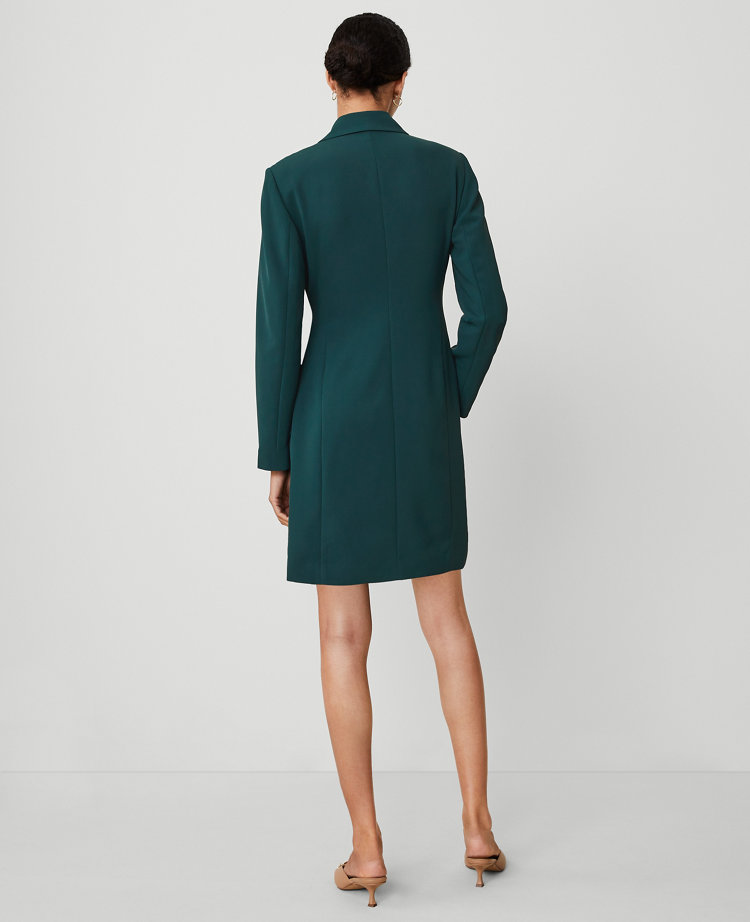 Petite Notched Lapel Belted Sheath Dress