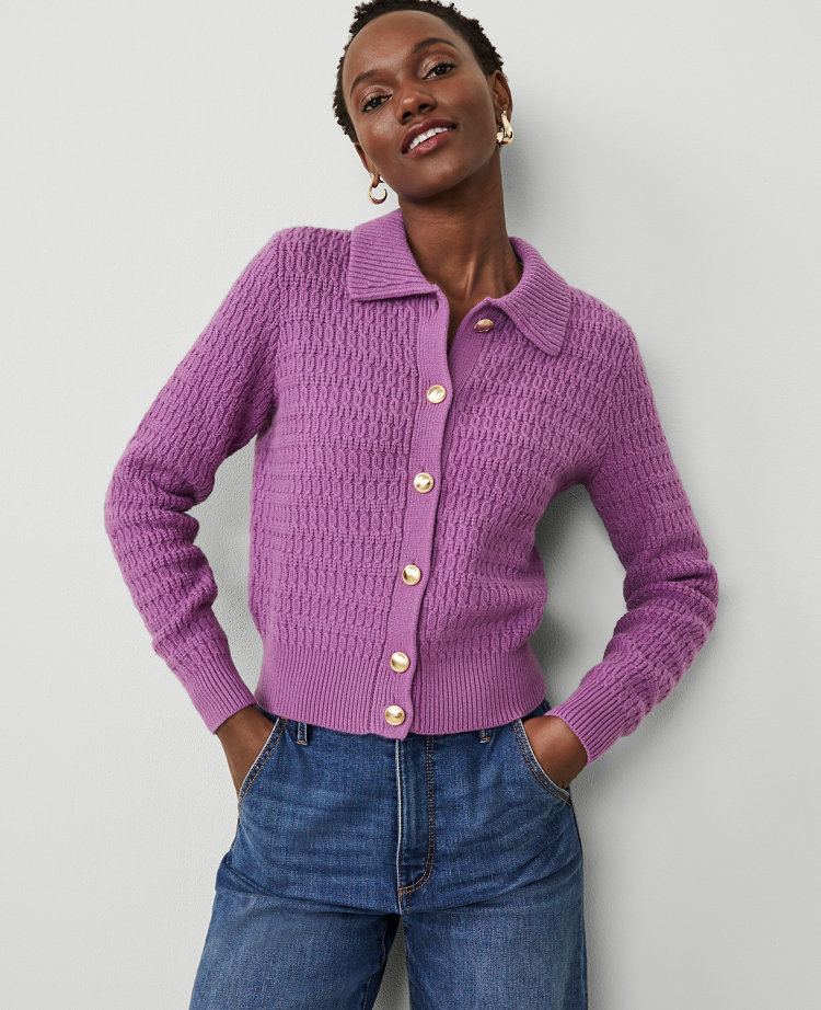 Geo Stitched Sweater Jacket carousel Product Image 1