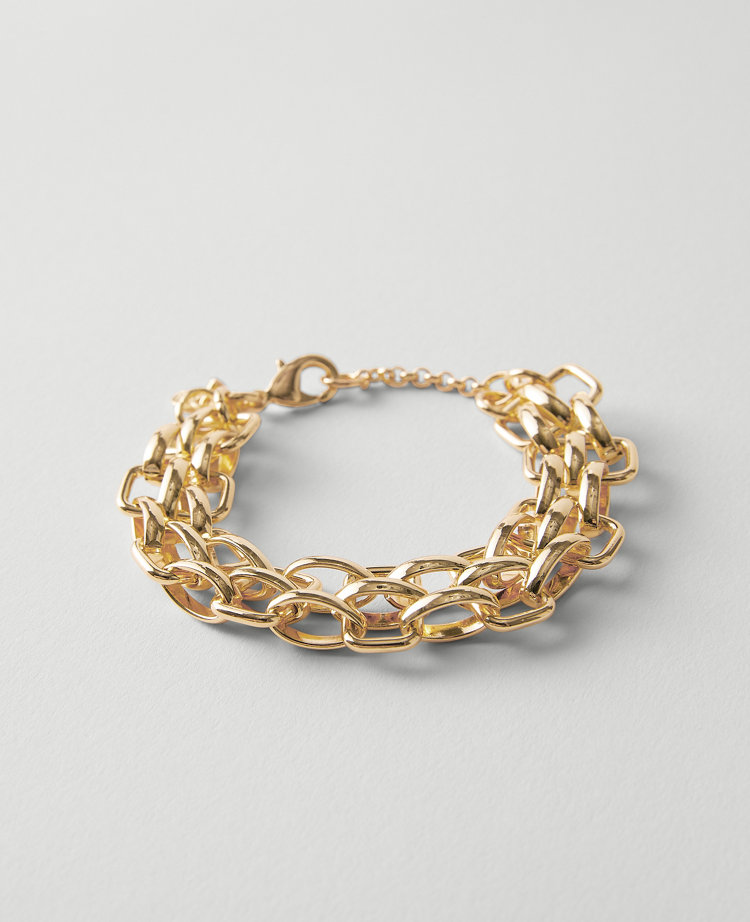 Ann Taylor Multi Chain Bracelet Goldtone Women's