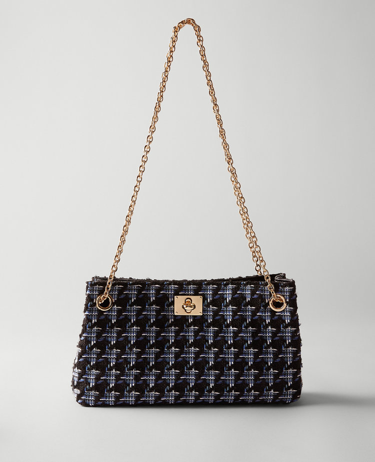 Ann Taylor Tweed Twist Snap Clutch