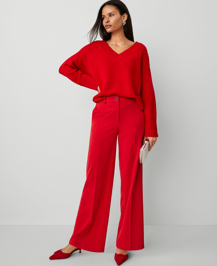 The Perfect Wide Leg Pant - Iconic Red