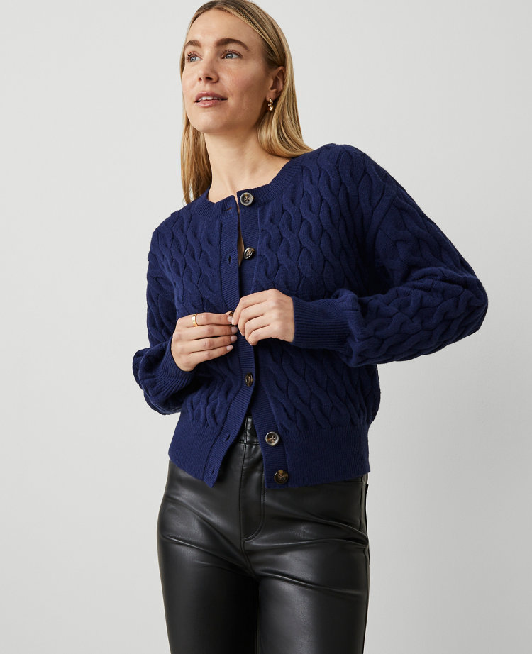 Drop Shoulder Cable Cardigan carousel Product Image 1