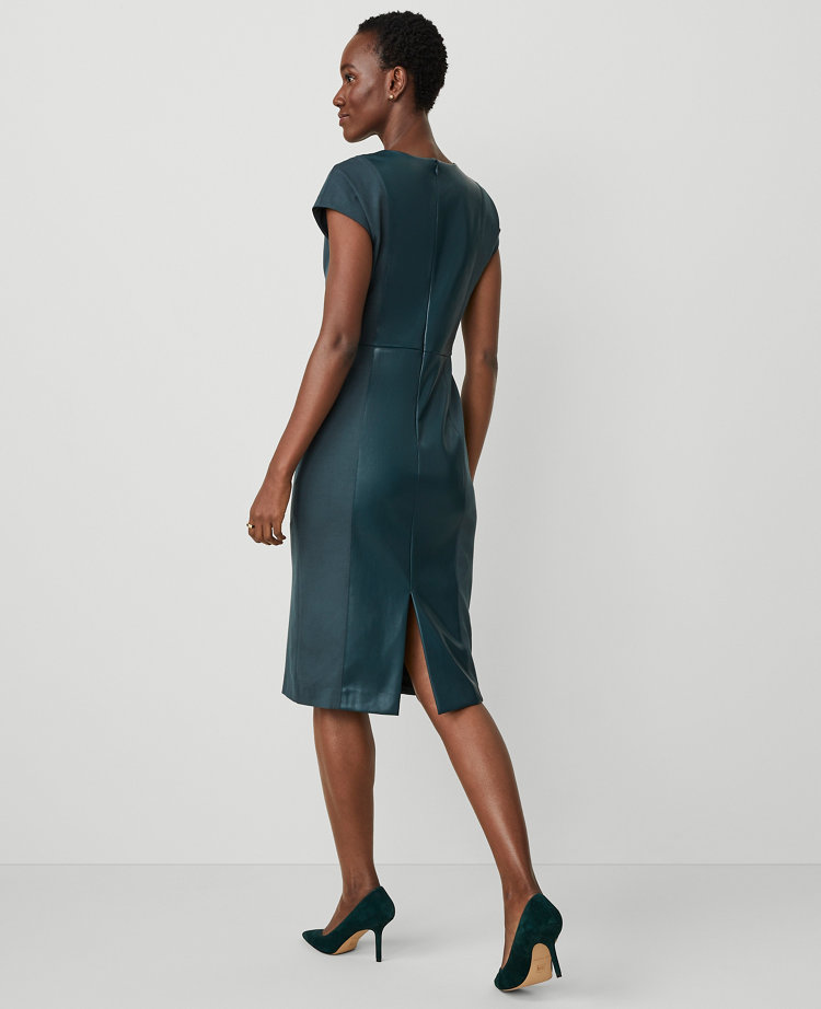 Faux Leather Mixed Media Dress