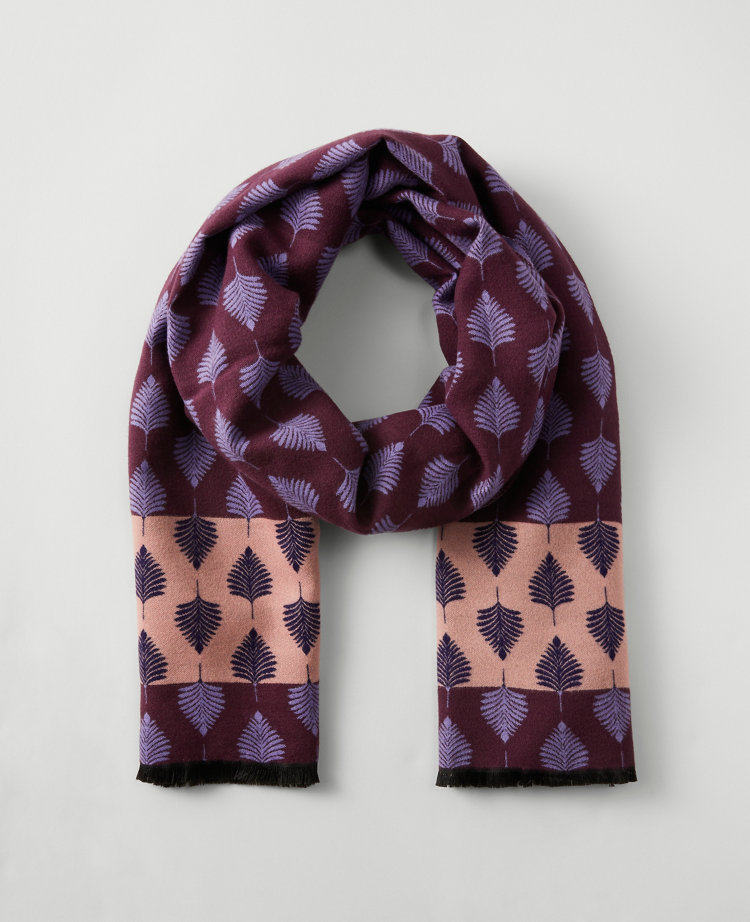 Fern Print Scarf - Mauve Rose
