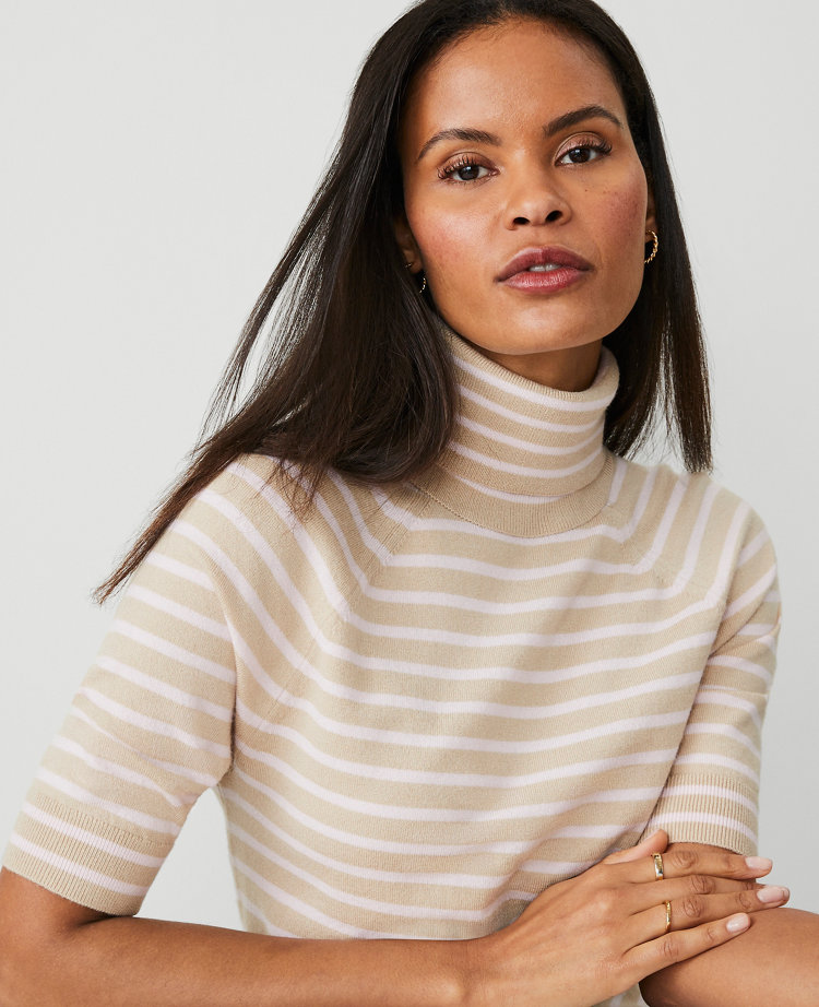 Striped Turtleneck Sweater Tee