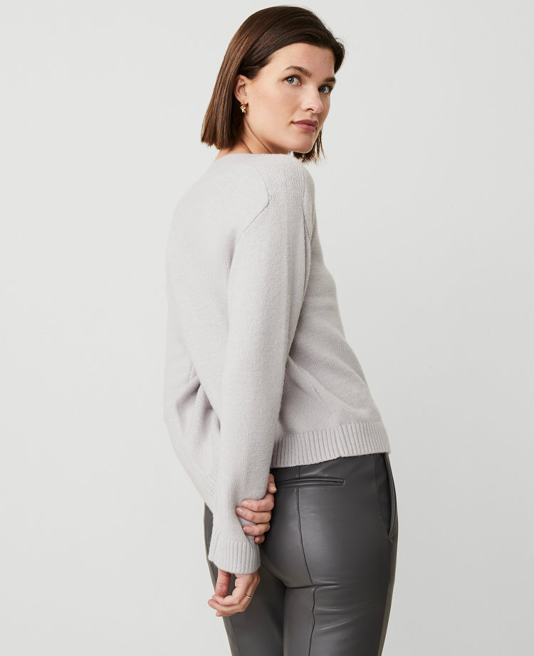 Wide V-Neck Relaxed Sweater