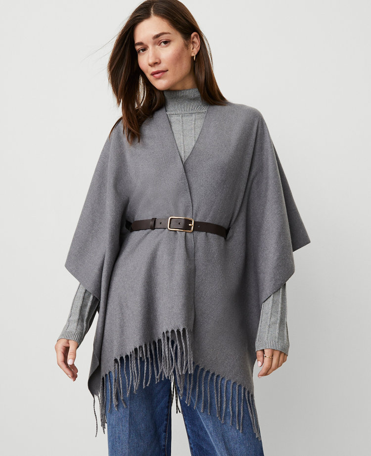 Fringe Belted Poncho