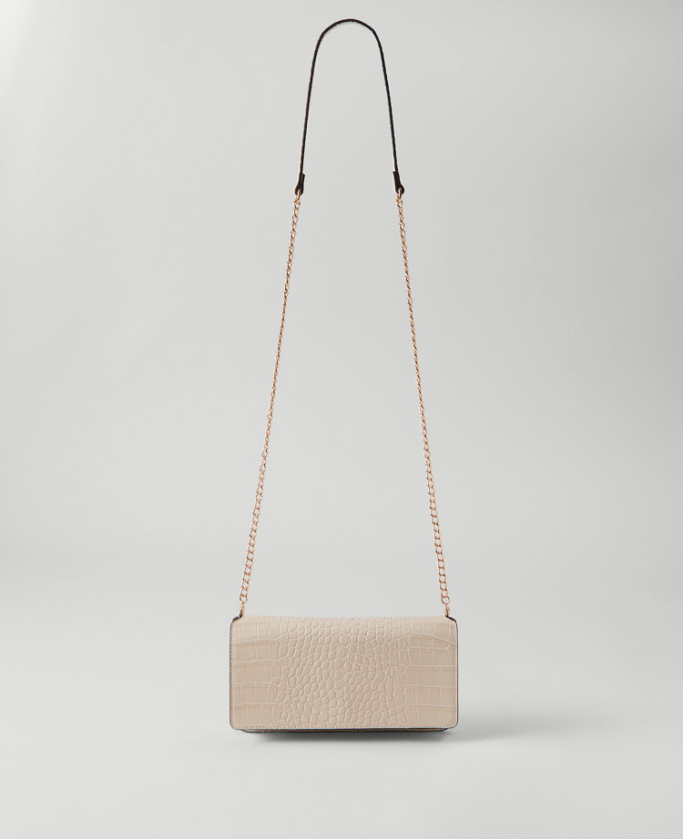 Embossed Mini Crossbody Bag with Chain Strap