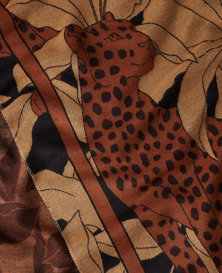 Cat Print Scarf - Black