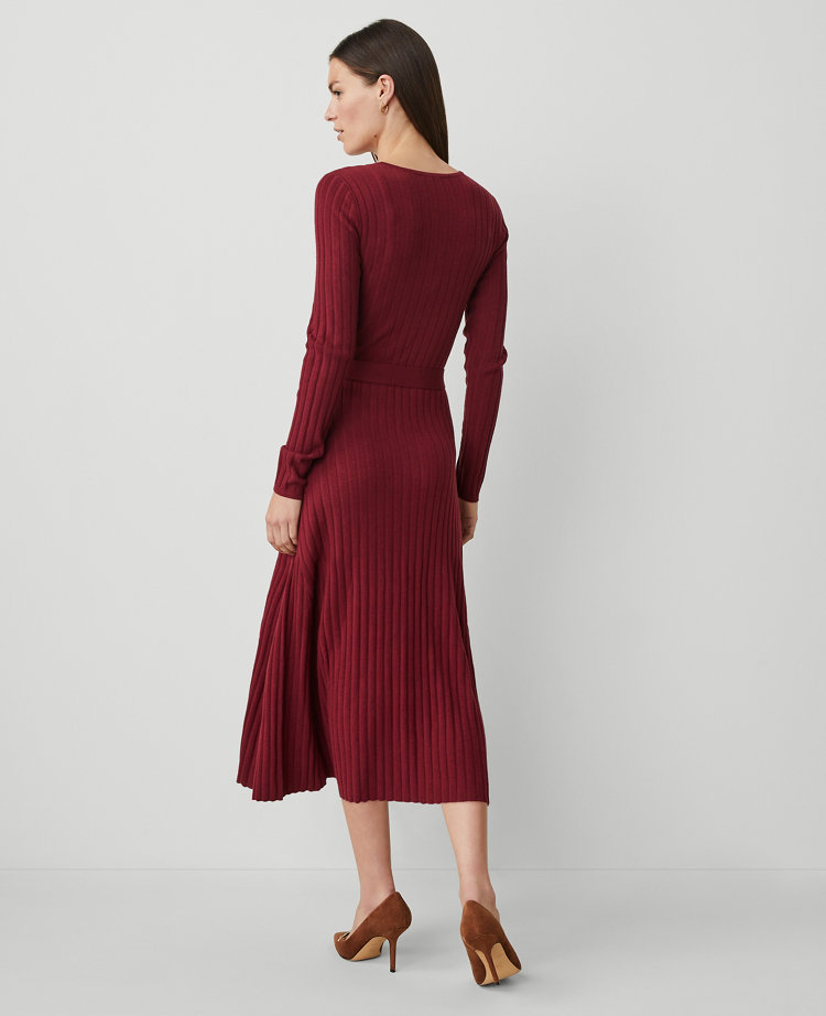 Petite Belted Ribbed Sweater Dress carousel Product Image 2