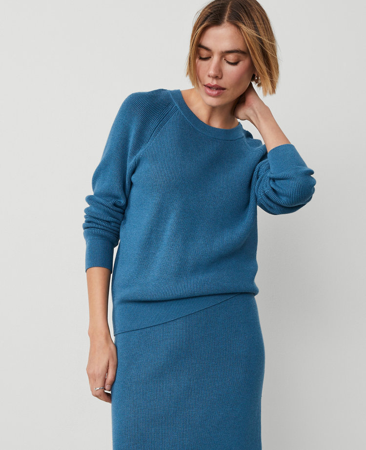 Petite Weekend Collection Wedge Ribbed Sweater