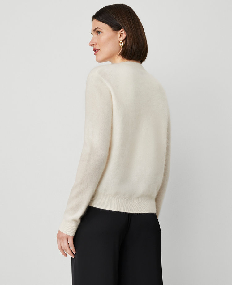 Brushed-Cashmere Boyfriend Cardigan