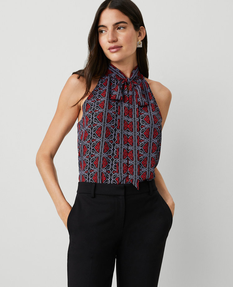 Paisley Tie Neck Halter Top