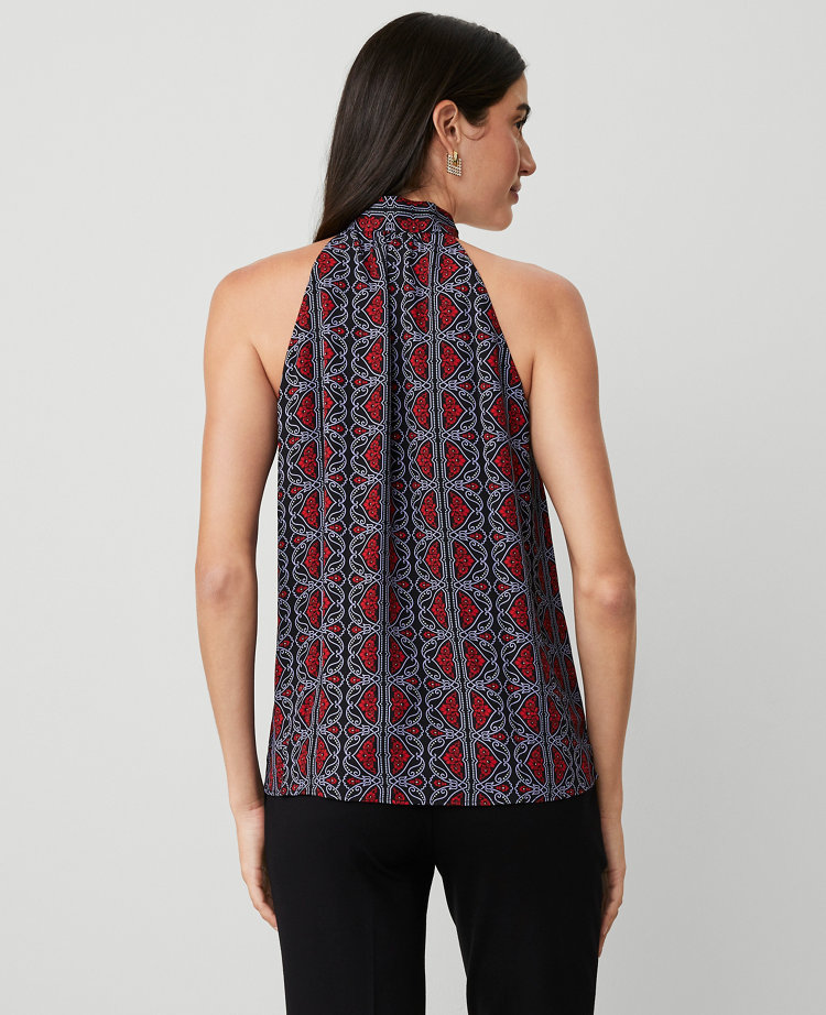 Paisley Tie Neck Halter Top