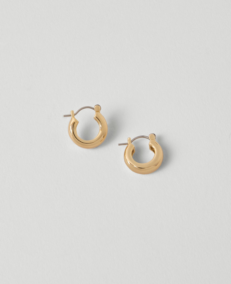 Ann Taylor Demi Fine Metal Mini Hoop Earrings Goldtone Women's