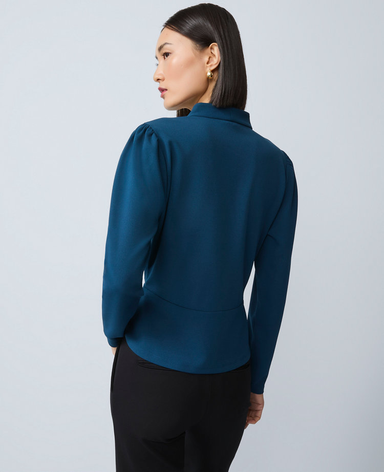 Pleat Waist Wrap Top