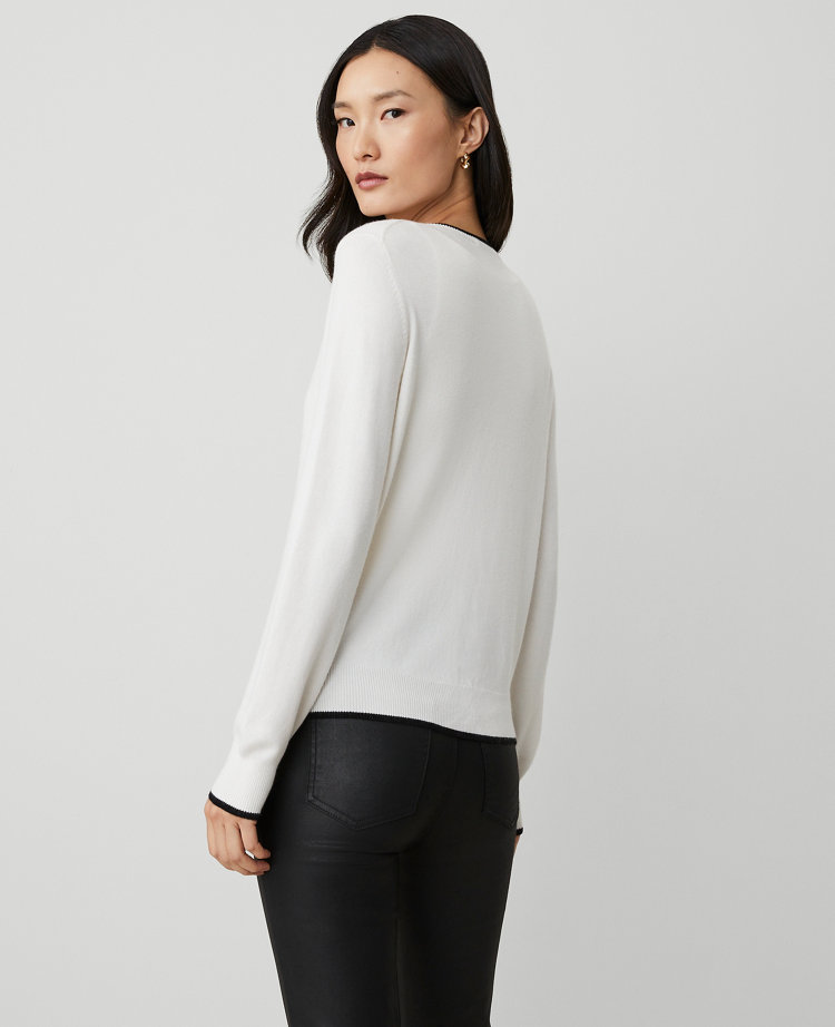 Contrast Trim Ann Cardigan