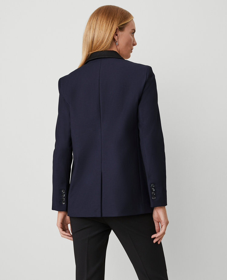 The Longline Tuxedo Blazer in Bi-Stretch Twill