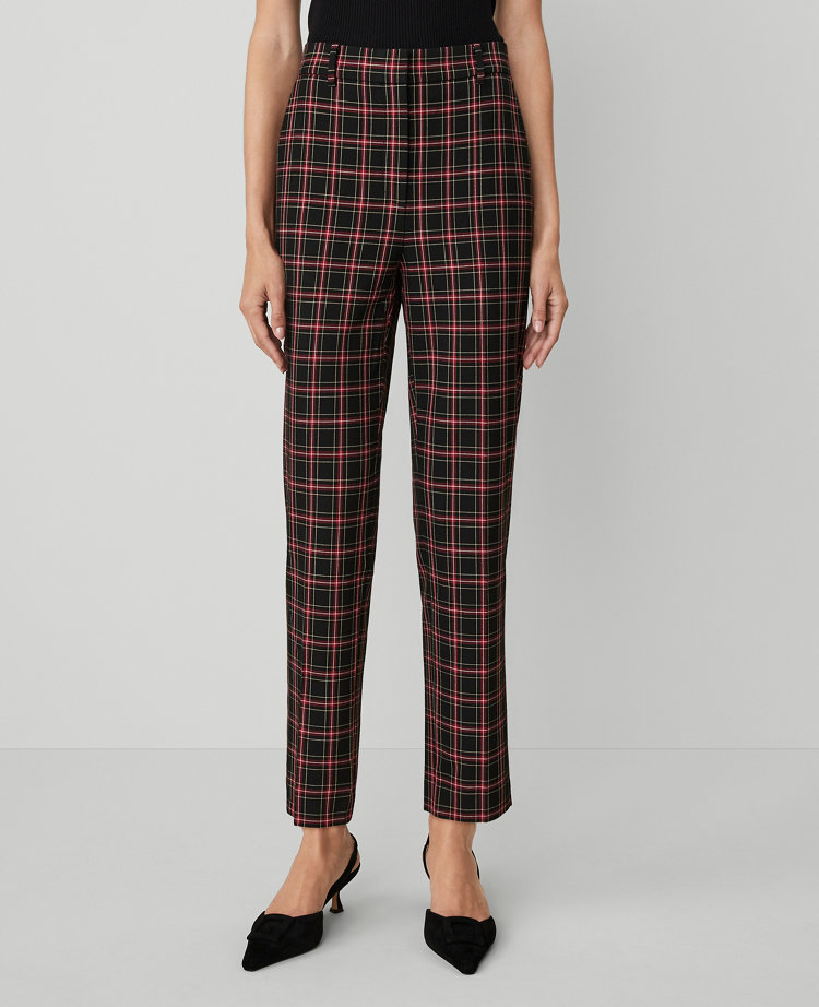 The Petite Eva Ankle Pant in Plaid - Curvy Fit