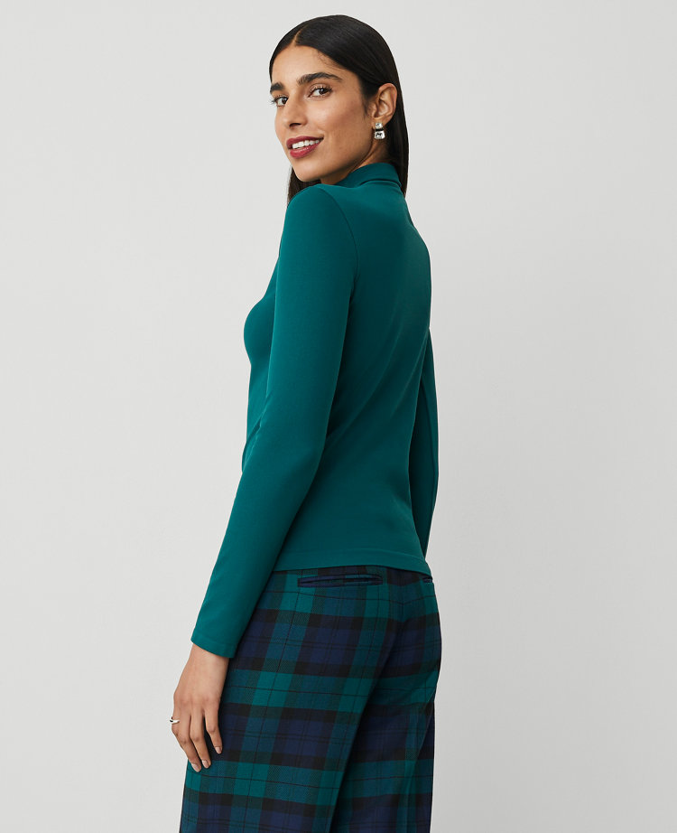 Long-Sleeve Mock Neck Top