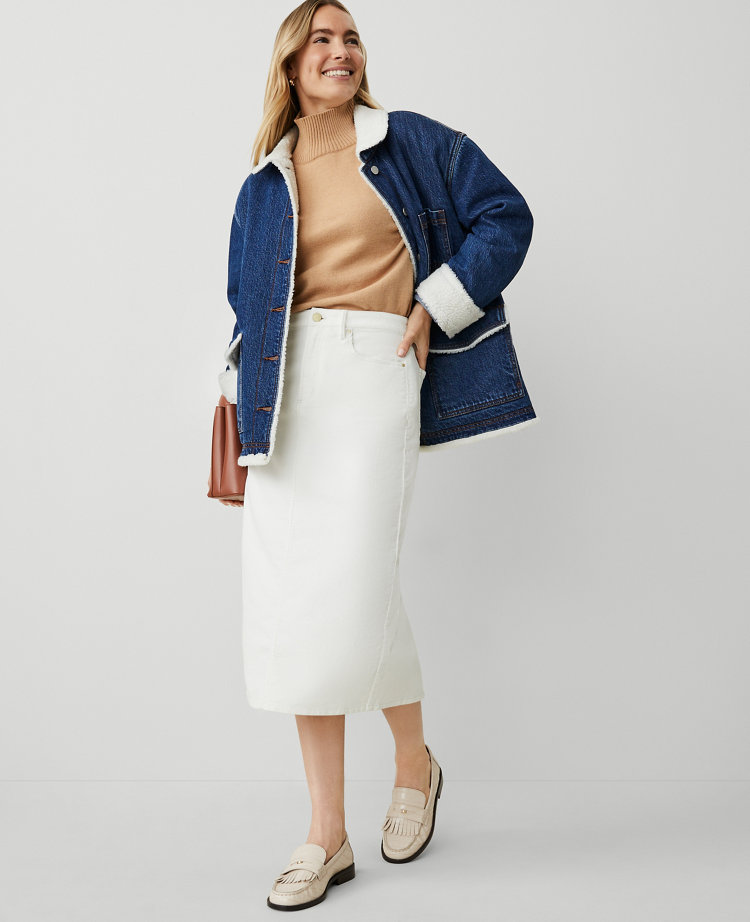 Weekend Collection Corduroy Column Midi Skirt