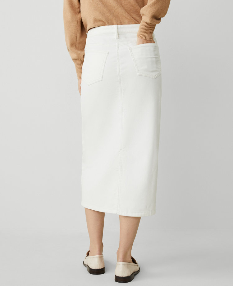 Weekend Collection Corduroy Column Midi Skirt
