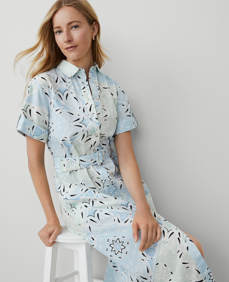 Weekend Collection Paisley Collared Midi Shift Dress