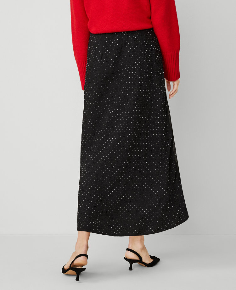 Petite Embellished Bias Midi Slip Skirt