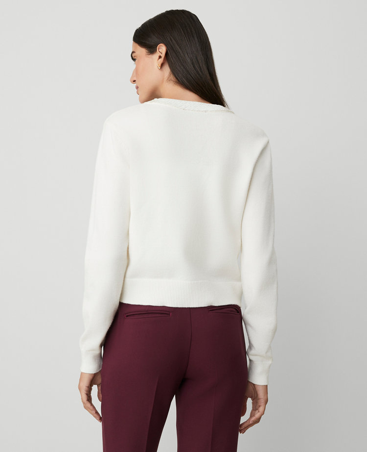 Paillette Trim Cardigan