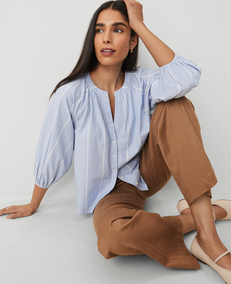 Weekend Collection Striped Raglan Popover