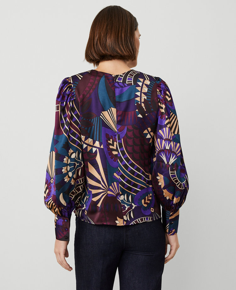 Petite Botanical Puff Sleeve Blouse