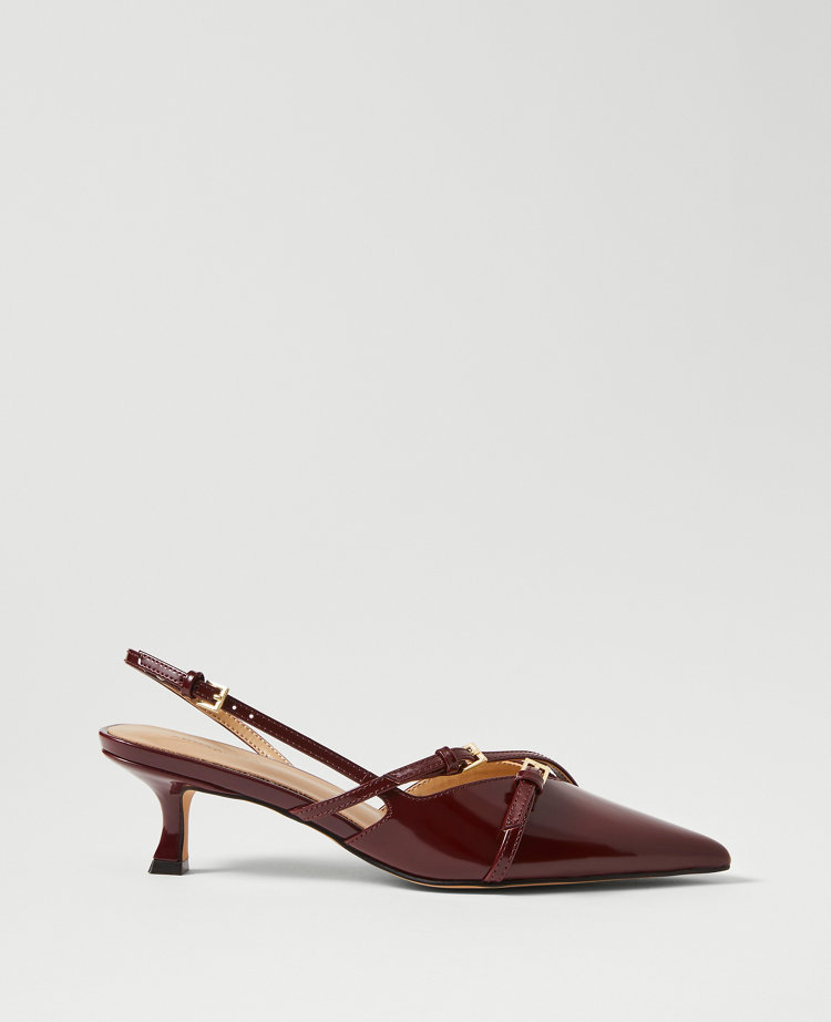 Strappy Pointy Toe Patent Pump