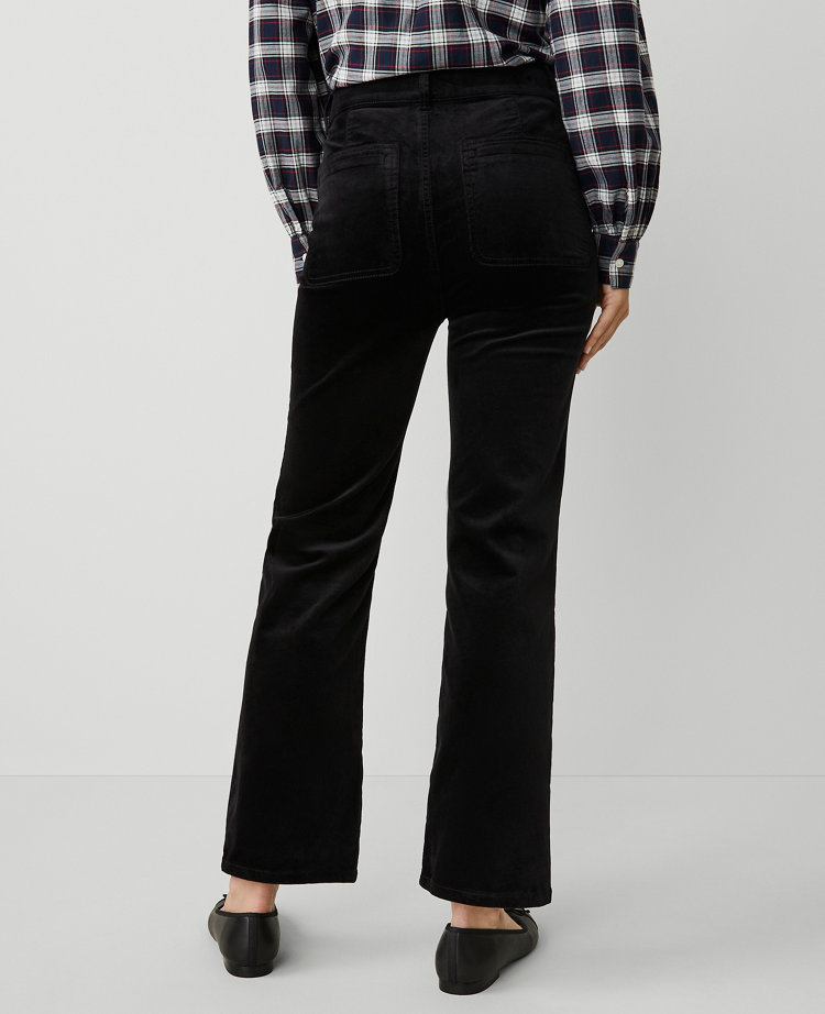 Petite Weekend Collection Stretch Velvet Patch Pocket Pant