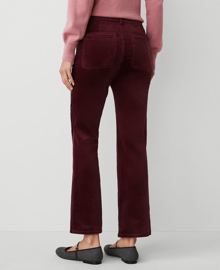 Petite Weekend Collection Stretch Velvet Patch Pocket Pant