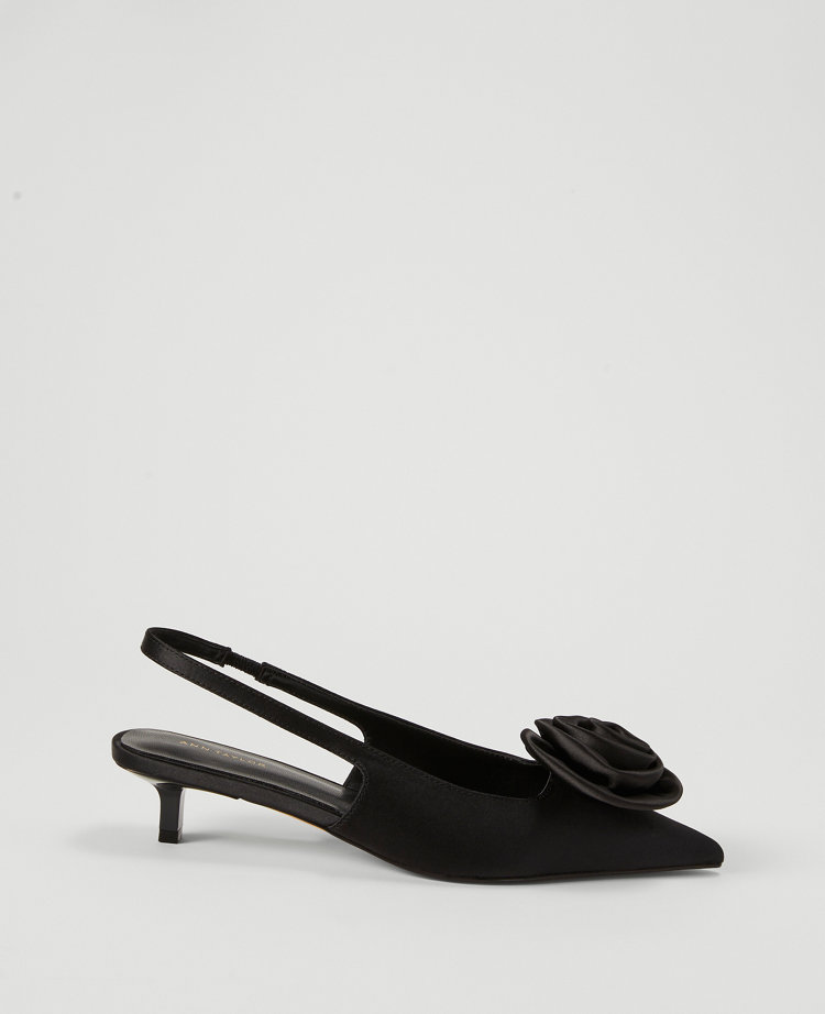 Rosette Satin Slingback Pump carousel Product Image 2