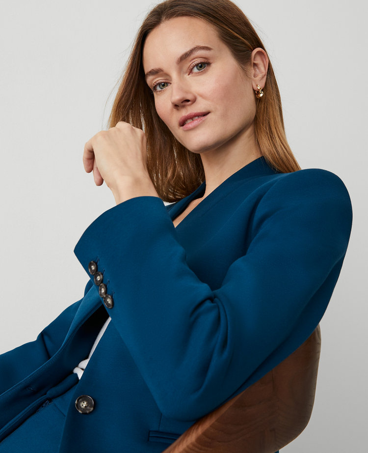 The Petite Cutaway Blazer in Double Knit