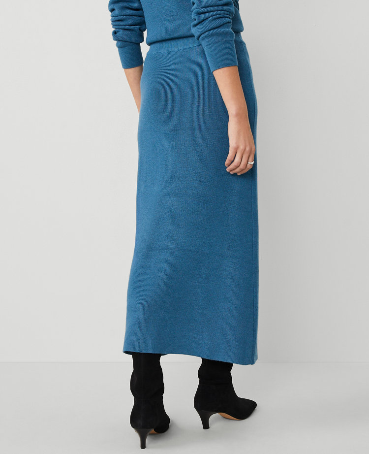 Petite Weekend Collection Ribbed Sweater Skirt