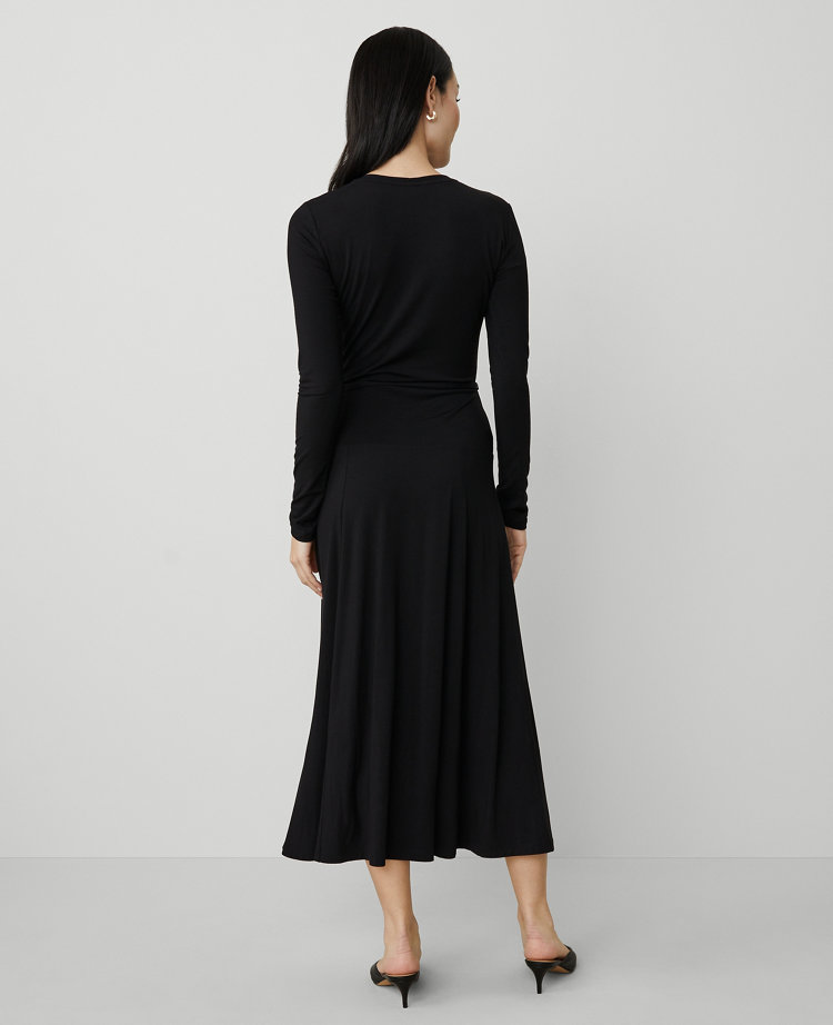 Long-Sleeve Knit Midi Dress