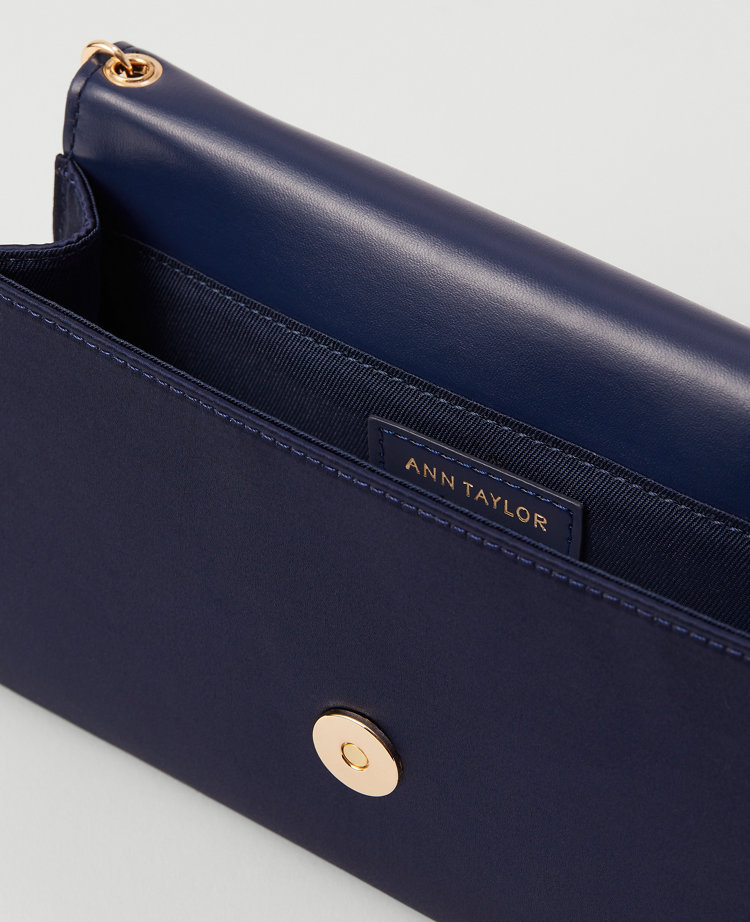 Front-Snap Satin Envelope Clutch