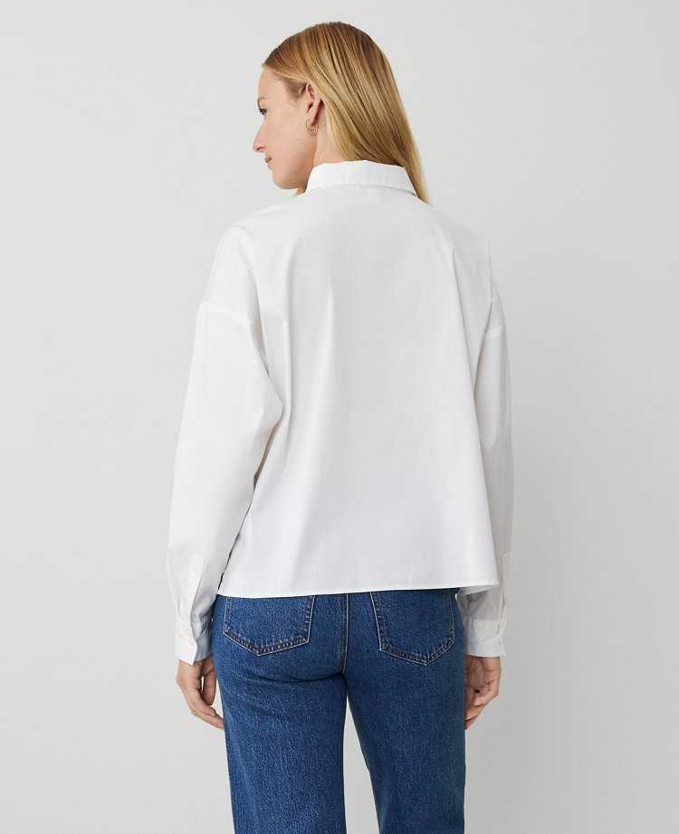 Weekend Collection Oversized Cropped Pocket Shirt