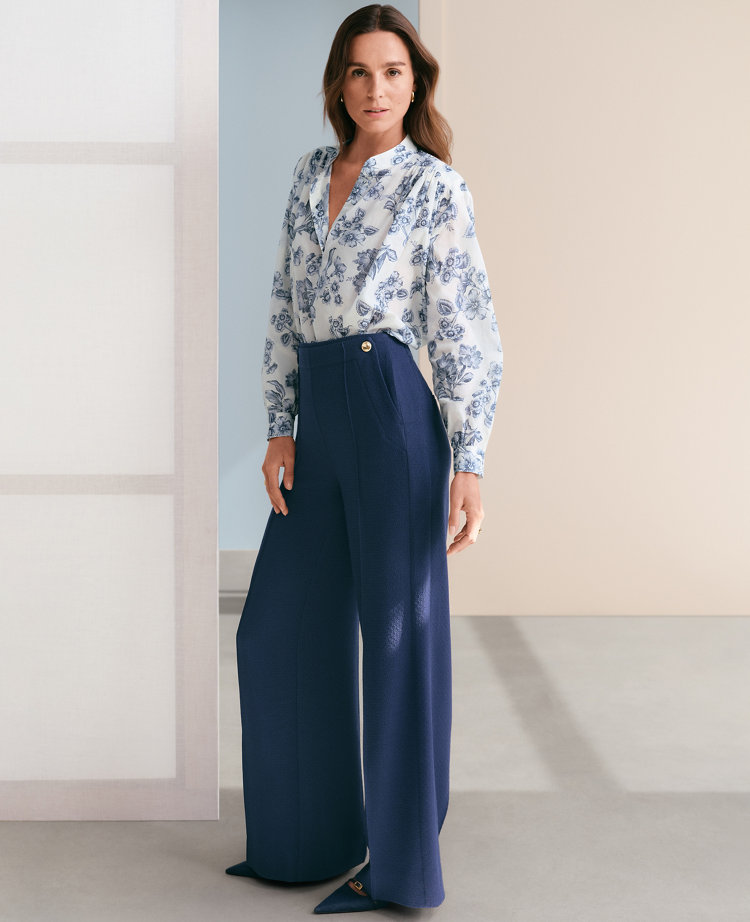 The Wide-Leg Sailor Pant in Texture carousel Product Image 1